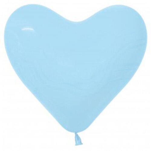 15cm Hearts Fashion Light Blue Latex Balloons 50 Pack