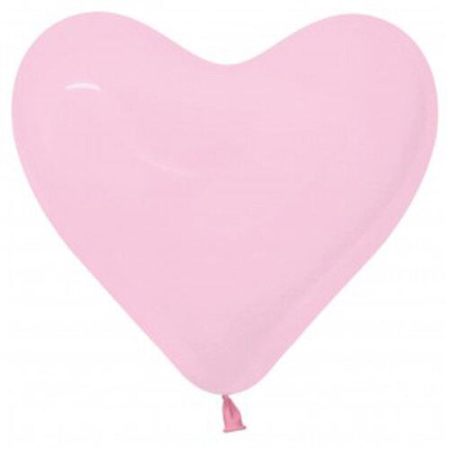 28cm Hearts Fashion Pink Latex Balloons 009 12 Pack