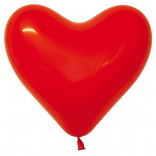 28cm Hearts Fashion Red Latex Balloons 12 Pack