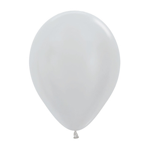 30cm Sempertex Satin Pearl Silver Latex Balloons 100 Pack