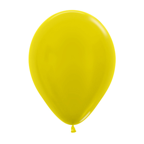 30cm Sempertex Metallic Yellow Latex Balloons 100 Pack