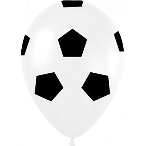 Soccer Balls Print Black & White  30cm 12 Pack Balloons