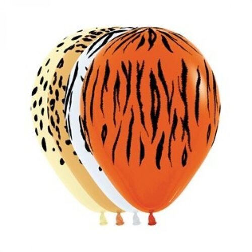Jungle Safari Animal Print Fashion  30cm 12 Pack Balloons
