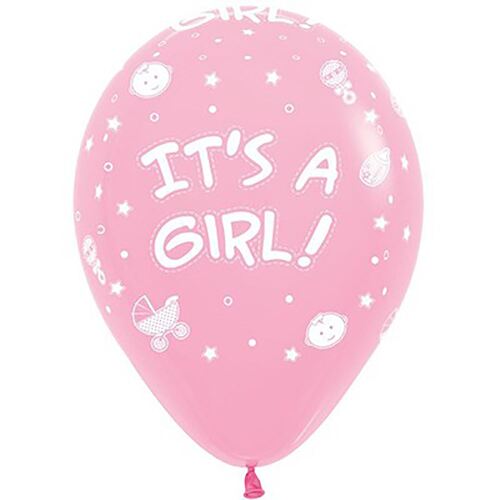 It'S A Girl! Pink  30cm 12 Pack Balloons