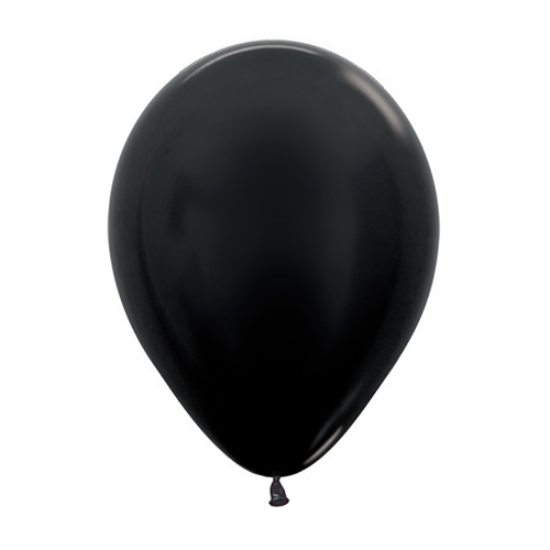 30cm Sempertex Metallic Black Latex Balloons 25 Pack