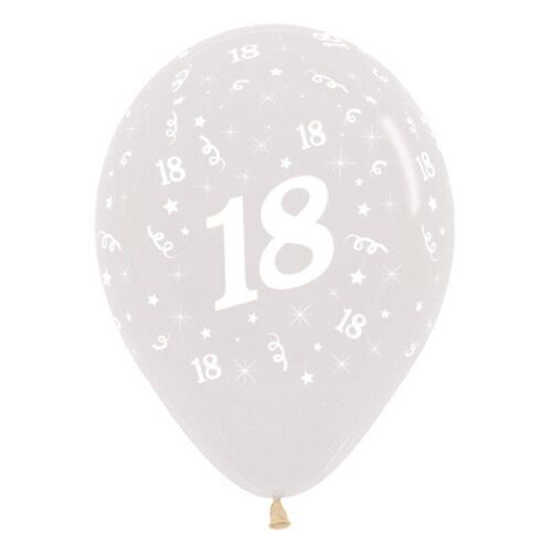  30cm Age 18 Crystal Clear Latex Balloons 25 Pack