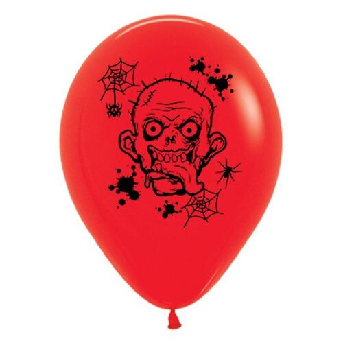 30cm Zombie Horror Fashion Red Latex Balloons 6 Pack
