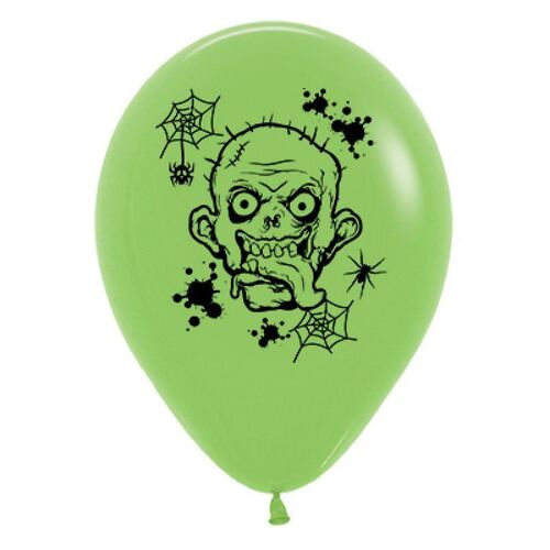 30cm Zombie Horror Fashion Lime Green Latex Balloons 6 Pack