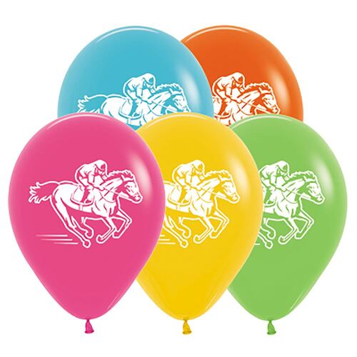 30cm Sempertex Horse Racing Tropical Assorted Latex Balloons 25 Pack
