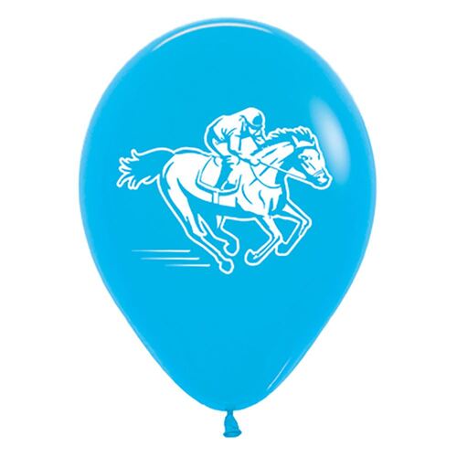30cm Sempertex  Horse Racing Fashion Blue Latex Balloons 6 Pack
