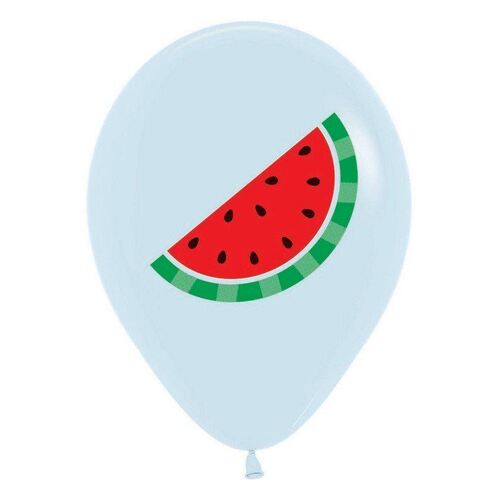 Sempertex 30cm Watermelon on Fashion White Latex Balloons 12 Pack