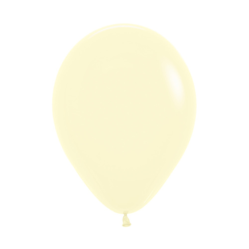 30cm Sempertex Pastel Matte Yellow Latex Balloons 100 Pack