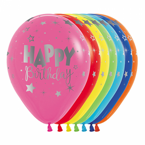 30cm METALink HAPPY Birthday Fantasy Fashion Assorted Latex Balloons 12 Pack