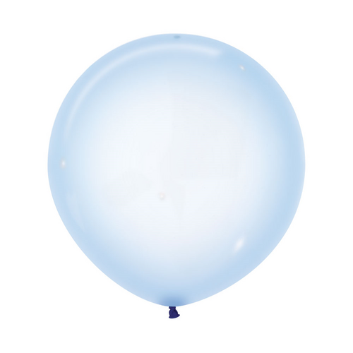 60cm Sempertex Crystal Pastel Blue Latex Balloons 3 Pack