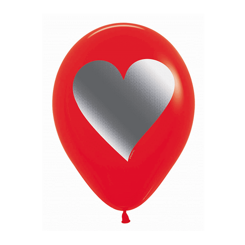 30cm METALink Hearts Fashion Red Latex Balloons 25 Pack