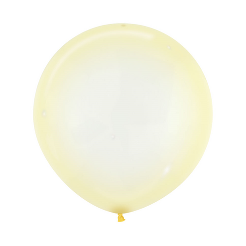 60cm Sempertex Crystal Pastel Yellow Latex Balloons 3 Pack