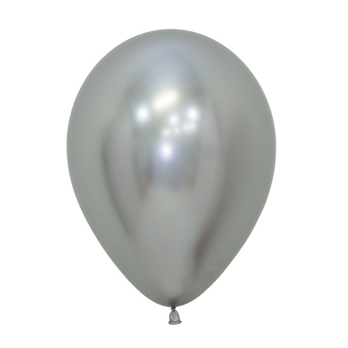 30cm Sempertex Metallic Reflex Silver Latex Balloons 12 Pack