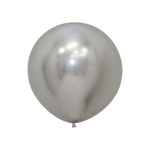 60cm Sempertex Metallic Reflex Silver Latex Balloons 3 Pack