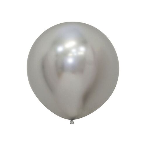 60cm Sempertex Metallic Reflex Silver Latex Balloons 3 Pack