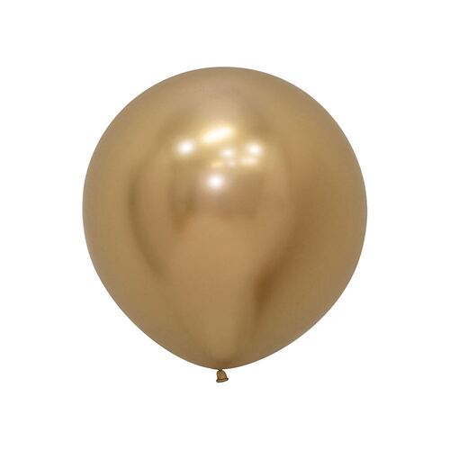 60cm Sempertex Metallic Reflex Gold Latex Balloons 3 Pack