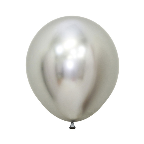 45cm Sempertex Metallic Reflex Silver Latex Balloons 6 Pack