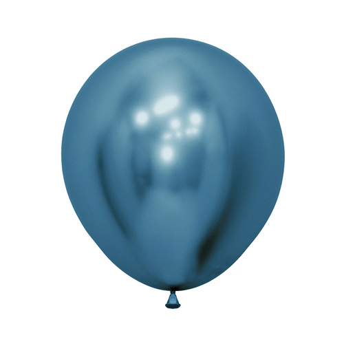 45cm Sempertex Metallic Reflex Blue Latex Balloons 6 Pack