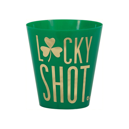 St. Patrick's Day Gold Foil Stamped "Lucky Shot" Shot Glasses 59ml 8 Pack