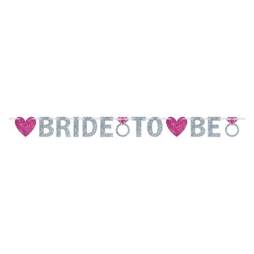Bride to Be Glitter Illustrated Banner