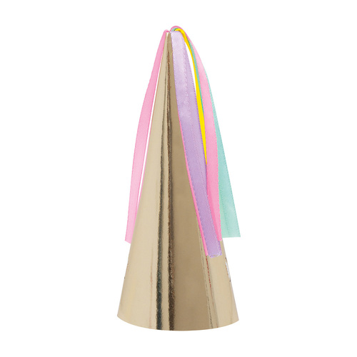 Unicorn Gold Horn Party Hats 8 Pack