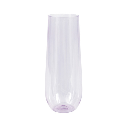 Purple Reusable Plastic Stemless Champagne Flute 266ml