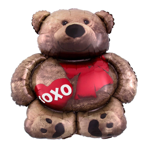 SuperShape Cuddly Bear Love Foil Balloon