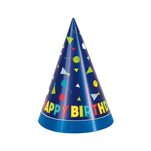Peppy Birthday "Happy Birthday" Party Hats 8 Pack
