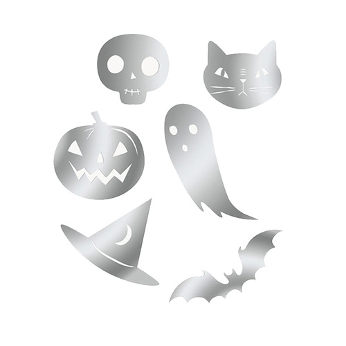 Silver Foil Halloween Tattoos 24 Pack