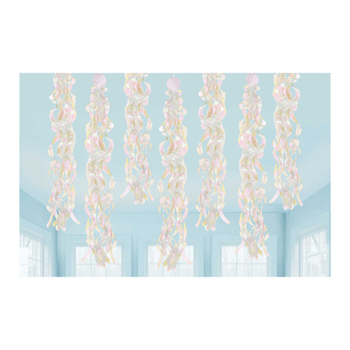 Luminous Birthday Iridescent Swirls Hanging Decorations 10 Pack
