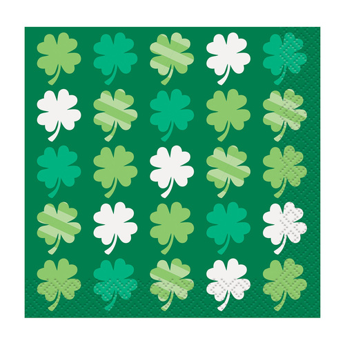 Lucky Clover Luncheon Napkins 2ply 16 Pack