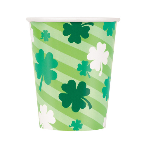 Lucky Clover Paper Cups 270ml 8 Pack