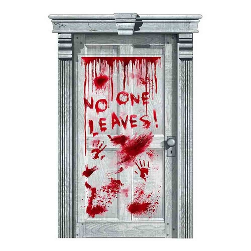 Asylum NO ONE LEAVES! Dripping Blood Door Decoration Plastic