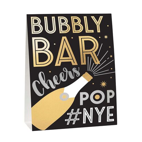 Happy New Year Deluxe Bubbly Bar Glittered Decorating Kit Foil Hot Stamped