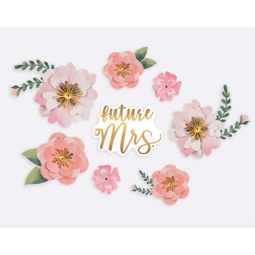 Mint to Be Floral Backdrop Wall Decorating Kit