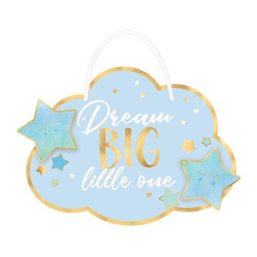 Oh Baby Boy Hanging Sign Dream Big Little One Hot-Stamped