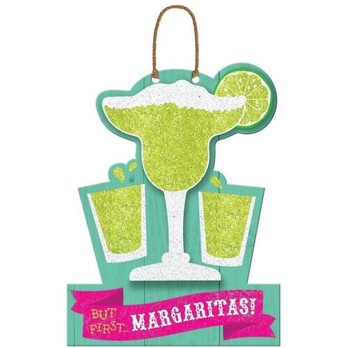 Fiesta But First Margarita's Hanging MDF Sign