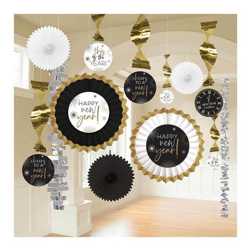 Happy New Year Decorating Kit Black, Silver & Gold