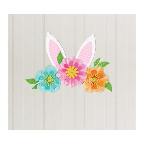 Easter Bunny Ears & Flowers Wall Decorating Kit