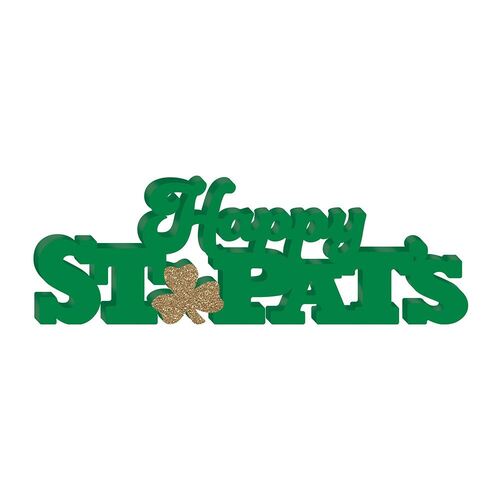 Happy St Pat's MDF Standing Sign Glittered