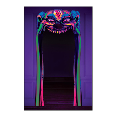 Creepy Carnival Doorway Entry Decoration Black Light Reactive