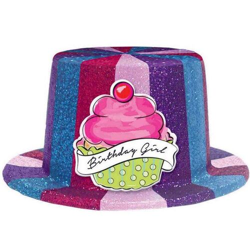 Sweet Party Sparkle Top Hat Glitter Plastic