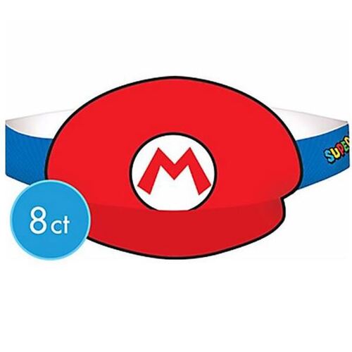 Super Mario Brothers Hats Assorted Designs 8 Pack