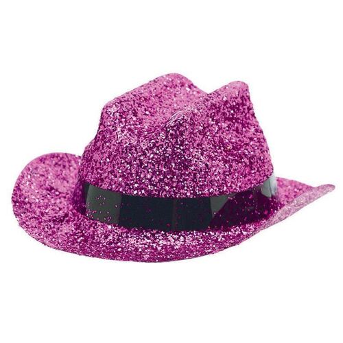 Mini Glitter Cowboy Hat - Pink