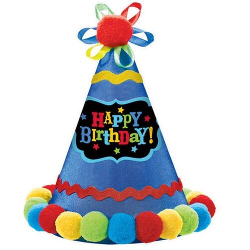 Birthday Brights Cone Hat Glitter Paper & Fabric