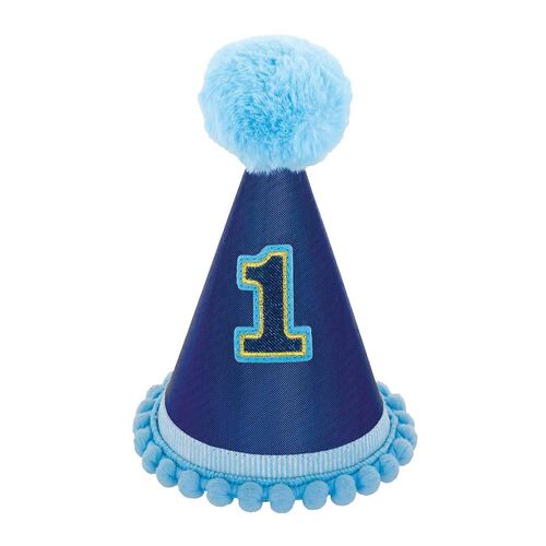 1st Birthday Boy Deluxe Glittered Cone Hat